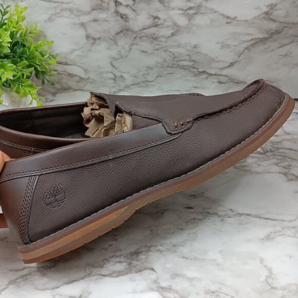 Timberland Men\'s Brown Leather Ortholite Slip On Loafers Size 13 main image 5